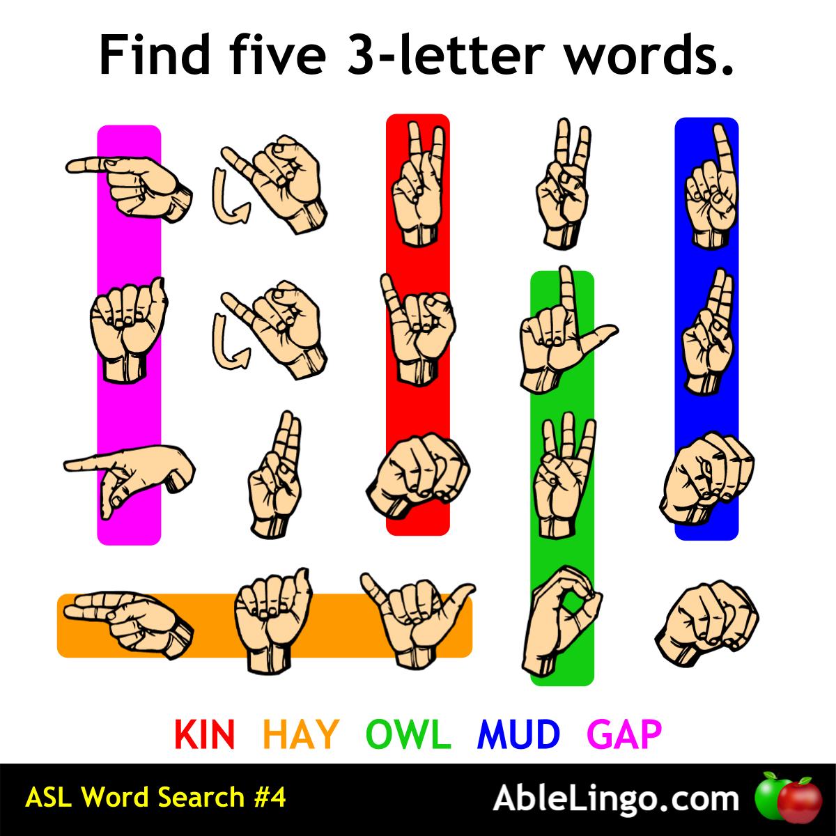 ASL Word Search Improve Your Fingerspelling Recognition Able Lingo