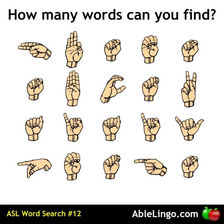 Asl Word Search Answers