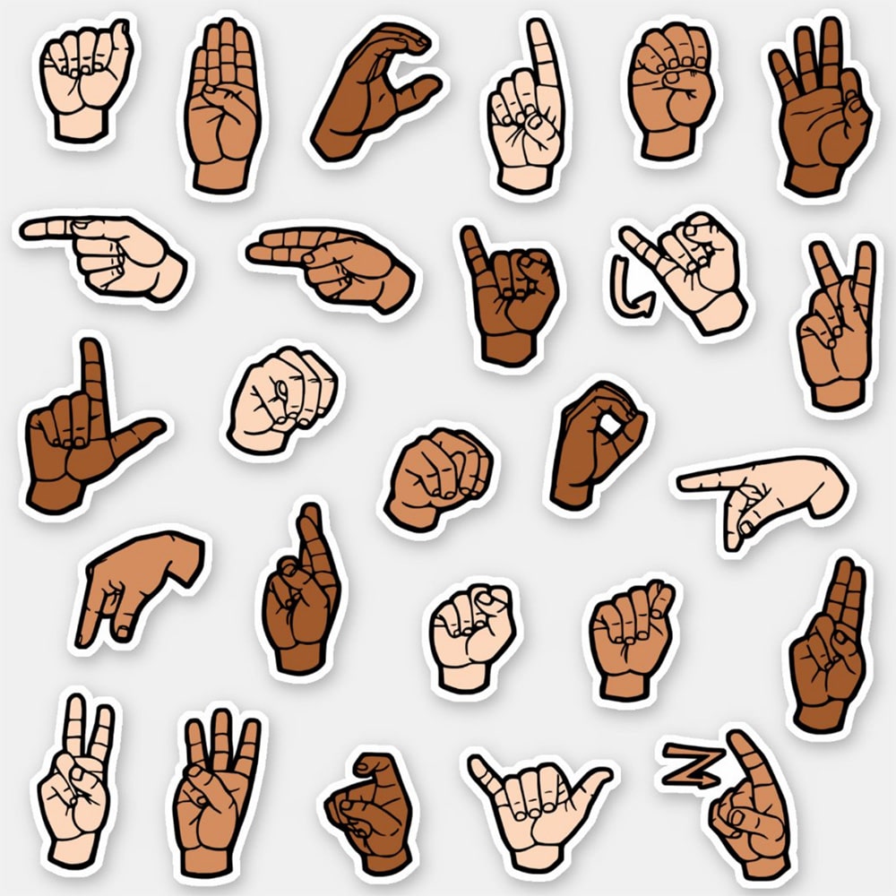 ASL Stickers - American Sign Language - Able Lingo ASL